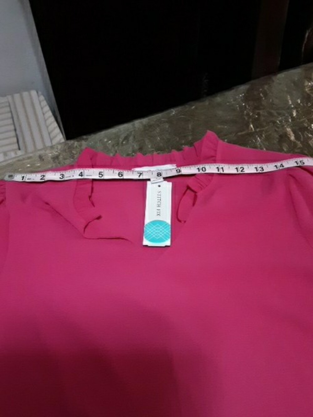 CeCe V-Neck Ruffle Cuff Blouse - Raspberry - Picture 10 of 11